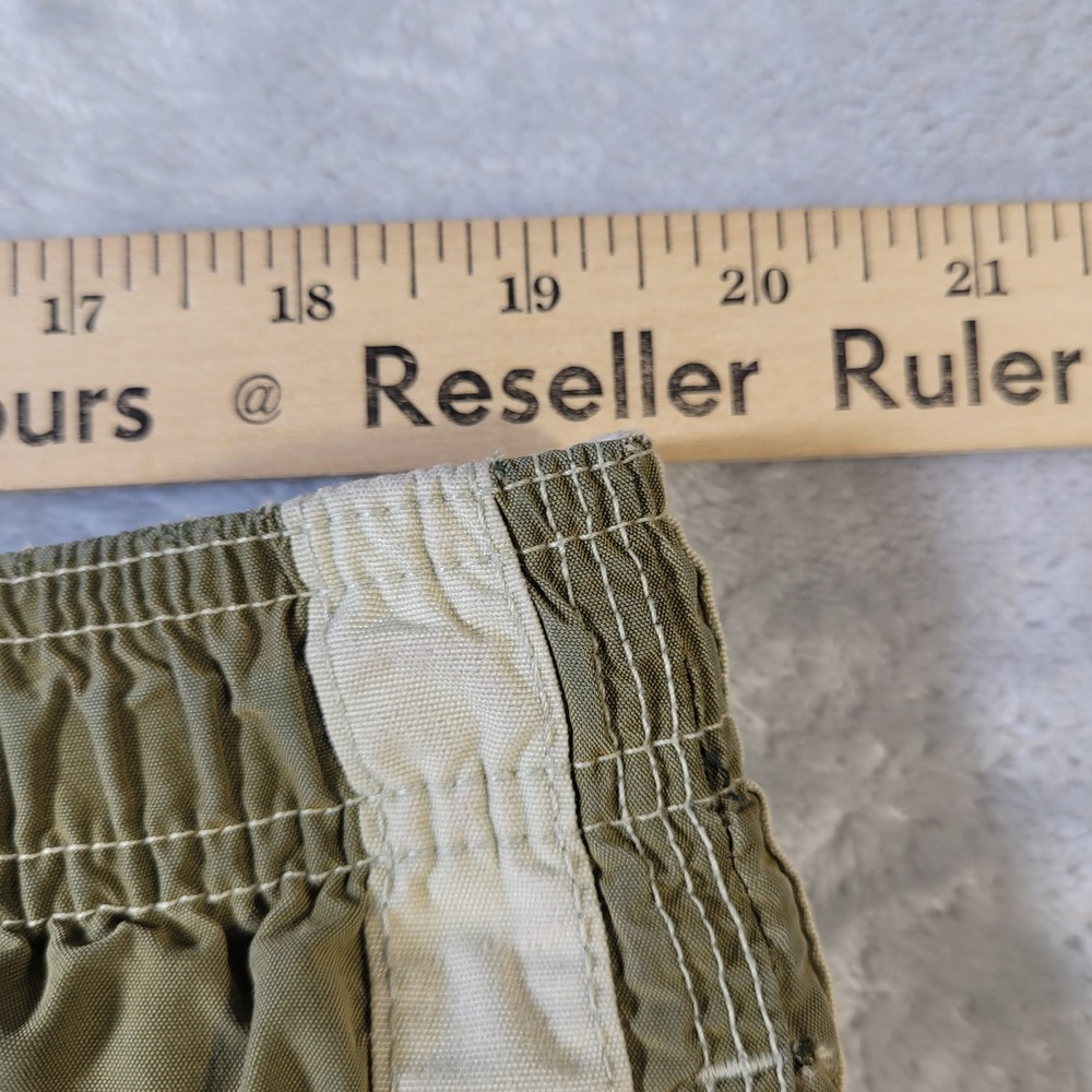 Vintage Abercrombie Swim Trunks Mens L Olive Green Cargo Side Stripe Board Short - Picture 11 of 15